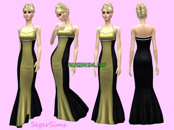 Золотистое платье с переходом в черный цвет от SegerSims