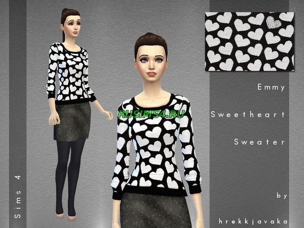 Свитер с сердечками от hrekkjavaka