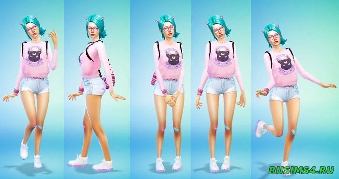 Кукольные позы kAWAII для Sims 4